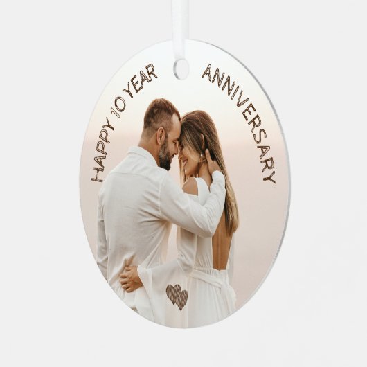 ハッピー10周年記念カスタムメタルオーナメント メタルオーナメント (正面左)