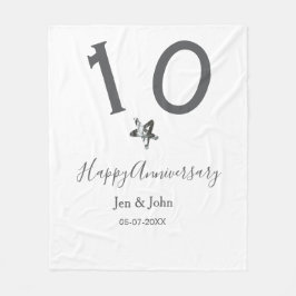 ハッピー10周年記念デイトグレーメタルスターb フリースブランケット