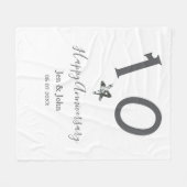 ハッピー10周年記念デイトグレーメタルスターb フリースブランケット (正面(横))