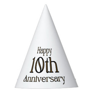 ハッピー10周年記念パーティー帽子 パーティーハット