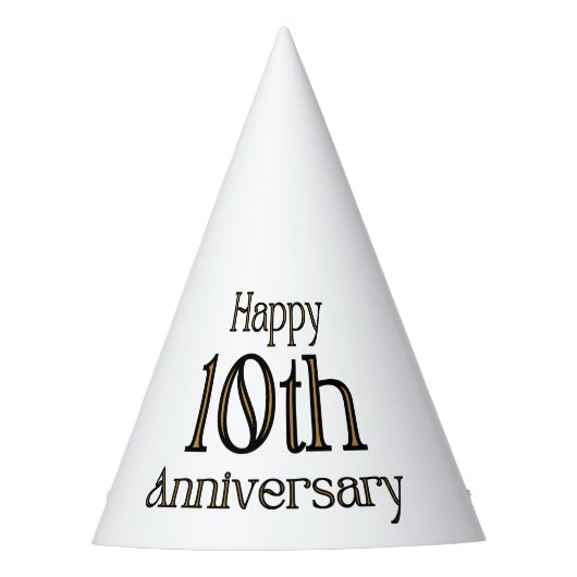 ハッピー10周年記念パーティー帽子 パーティーハット (正面)