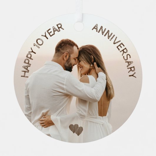 ハッピー10年記念カスタム メタルオーナメント (正面)
