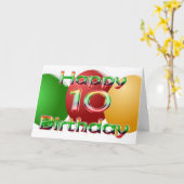 ハッピー10誕生日バルーンカード カード (黄色い花)