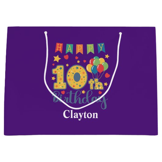 ハッピー10誕生日大抱き枕 ラージペーパーバッグ (正面)