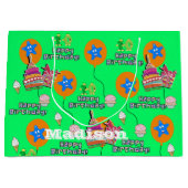 ハッピー10誕生日抱き枕#10グリーン ラージペーパーバッグ (正面)