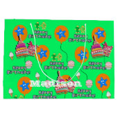 ハッピー10誕生日抱き枕#10グリーン ラージペーパーバッグ (裏面)