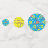 ハッピー10誕生日紙吹雪、#10黄&青 コンフェッティ (正面)