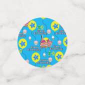 ハッピー10誕生日紙吹雪、#10黄&青 コンフェッティ (スモール正面)