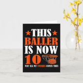 ハッピー10誕生日10歳バスケットボール10位 カード (黄色い花)