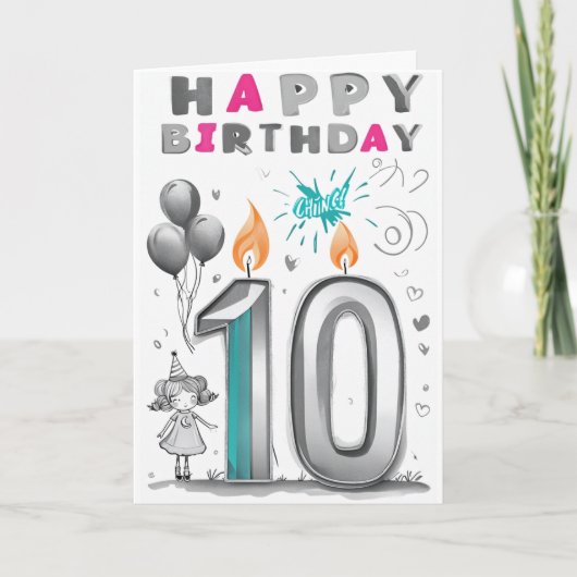 ハッピー10誕生日 カード (正面)