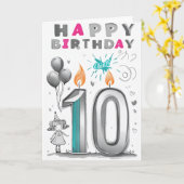 ハッピー10誕生日 カード (黄色い花)