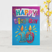 ハッピー10誕生日 カード (黄色い花)