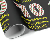 ハッピー10誕生日&メリークリスマス,名前をカスタムする ラッピングペーパー (ロールコーナー)