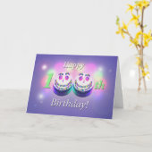 ハッピー100お誕生日ケーキ カード (黄色い花)