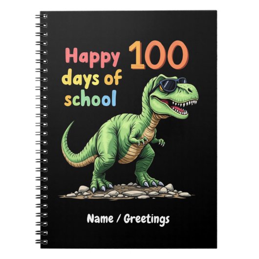 ハッピー100日の学校お祝い頭が切れる ノートブック (正面)