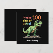 ハッピー100日の学校お祝い頭が切れる 招待状 (正面/裏面)