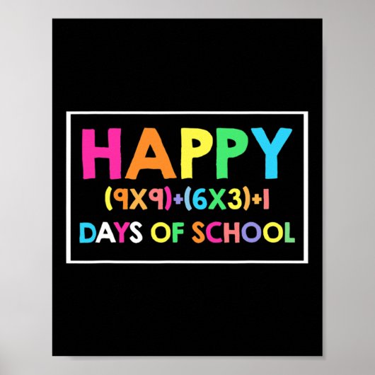 ハッピー100日の学校の数学おもしろいTeeの数学Lov ポスター (正面)