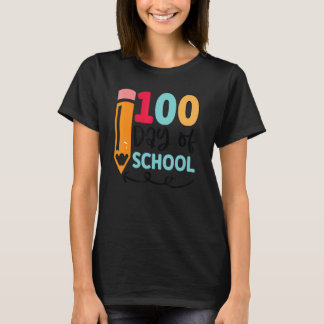 ハッピー100日の学校の男の子女の子幼稚園T Tシャツ