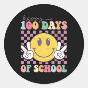 ハッピー100日の学校スマイル先生ボーイガール10 ラウンドシール