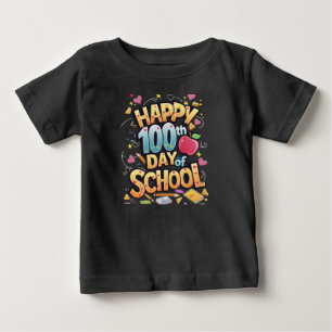 ハッピー100日の学校先生 ベビーTシャツ