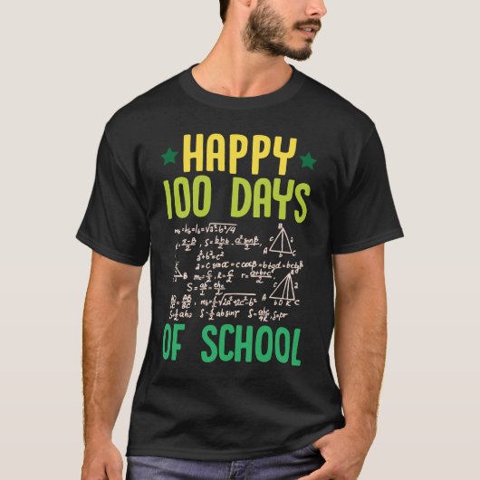 ハッピー100日の学校数学先生方程式10 Tシャツ (正面)