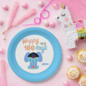 ハッピー100日ベークイルエレファントパーソナライズされた ペーパープレート (パーティー)