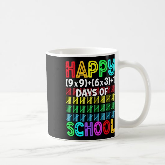 ハッピー100日学校の数学の方程式100日目S コーヒーマグカップ (右)