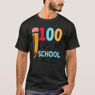 ハッピー100日学校男子女子幼稚園T Tシャツ