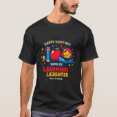 ハッピー100日目の学校での学びと笑顔 Tシャツ (正面)