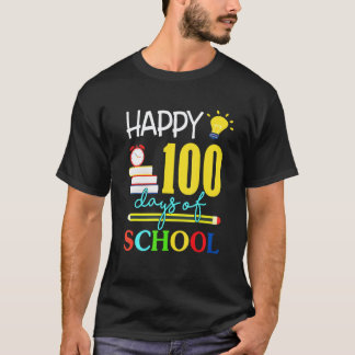 ハッピー100日目の学校の先生女子学生 Tシャツ