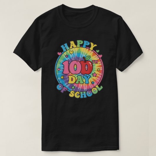 ハッピー100日目の学校+スマートデザイン Tシャツ (デザイン正面)