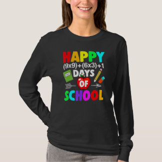 ハッピー100日目の学校 数学の公式 100日目 Tシャツ