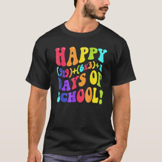 ハッピー100日目の学校 100日目 先生 算数 Fo Tシャツ