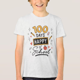 ハッピー100日目を迎えた先生 幼稚園 トライブレンドTシャツ