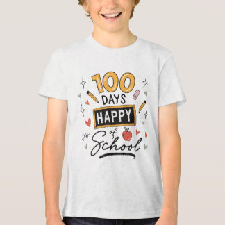 ハッピー100日目を迎えた先生 幼稚園 トライブレンドTシャツ