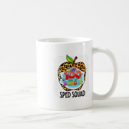 ハッピー100日目スクールフェイスマスク Sped Ed コーヒーマグカップ (右)