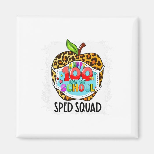ハッピー100日目スクールフェイスマスク Sped Ed マグネット (正面)