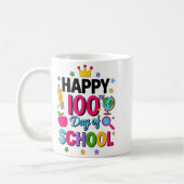ハッピー100日目入学おめでとう 100日でさらに賢くなった先生 コーヒーマグカップ (左)