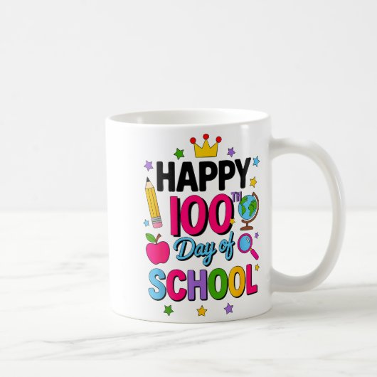 ハッピー100日目入学おめでとう 100日でさらに賢くなった先生 コーヒーマグカップ (右)