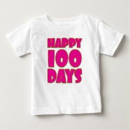 ハッピー100日-ベビーの100日お祝いベビー ベビーTシャツ