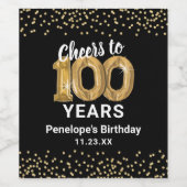 ハッピー100誕生日ワインラベル ワインラベル (シングルラベル)