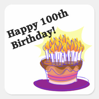 ハッピー100誕生日 スクエアシール
