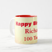 ハッピー100誕生日 パーソナライズされた ツートーンマグカップ (正面左)