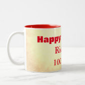 ハッピー100誕生日 パーソナライズされた ツートーンマグカップ (左)
