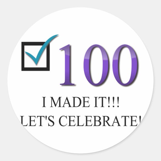 ハッピー100誕生日 ラウンドシール (正面)