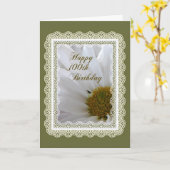 ハッピー100誕生日!レースデイジーフレーム カード (黄色い花)