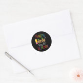 ハッピー100th日の学校レオパード印刷先生セント ラウンドシール (封筒)