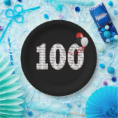 ハッピー100th誕生日オンブラック紙プレート ペーパープレート (パーティー)