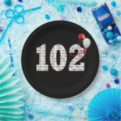 ハッピー102番目の誕生日オンブラック紙プレート ペーパープレート (パーティー)