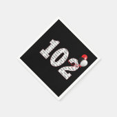 ハッピー102誕生日オンブラックナプキンス スタンダードカクテルナプキン (角)